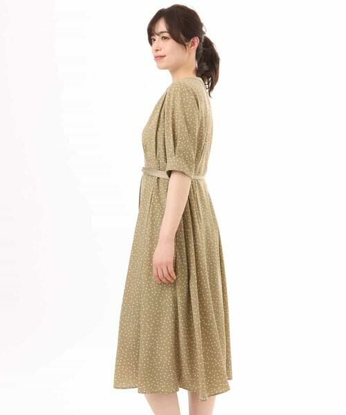 OFUON / オフオン ロング・マキシ丈ワンピース | ドット柄ウエストタックワンピース/洗濯機で洗える/WEB限定サイズあり | 詳細7