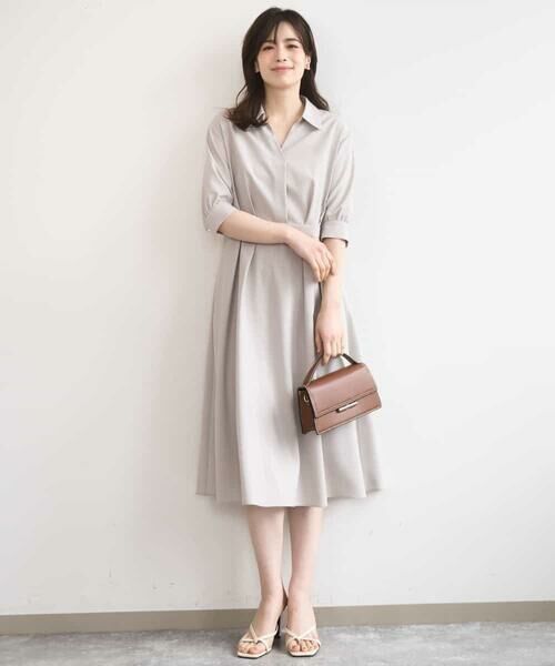 OFUON / オフオン ロング・マキシ丈ワンピース | 六分袖スキッパーワンピース/UVカット/洗濯機で洗える/WEB限定サイズあり | 詳細10