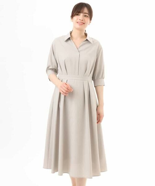 OFUON / オフオン ロング・マキシ丈ワンピース | 六分袖スキッパーワンピース/UVカット/洗濯機で洗える/WEB限定サイズあり | 詳細15