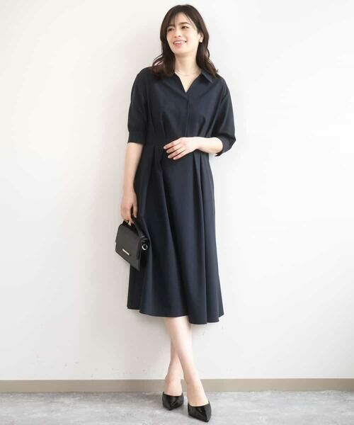 OFUON / オフオン ロング・マキシ丈ワンピース | 六分袖スキッパーワンピース/UVカット/洗濯機で洗える/WEB限定サイズあり | 詳細2