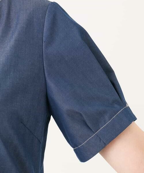OFUON / オフオン ロング・マキシ丈ワンピース | 配色ステッチ デニムライクワンピース/洗濯機で洗える/WEB限定サイズあり | 詳細12