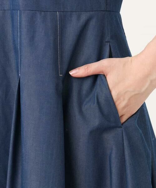 OFUON / オフオン ロング・マキシ丈ワンピース | 配色ステッチ デニムライクワンピース/洗濯機で洗える/WEB限定サイズあり | 詳細13