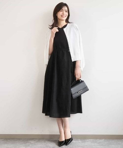 OFUON / オフオン ロング・マキシ丈ワンピース | VネックAラインシルエットワンピース/洗える/WEB限定カラーサイズあり | 詳細10