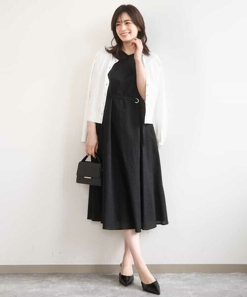 OFUON / オフオン ロング・マキシ丈ワンピース | VネックAラインシルエットワンピース/洗える/WEB限定カラーサイズあり | 詳細11