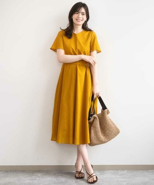 OFUON / オフオン ロング・マキシ丈ワンピース | VネックAラインシルエットワンピース/洗える/WEB限定カラーサイズあり | 詳細12