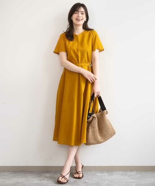 OFUON / オフオン ロング・マキシ丈ワンピース | VネックAラインシルエットワンピース/洗える/WEB限定カラーサイズあり | 詳細13