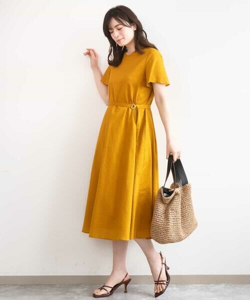 OFUON / オフオン ロング・マキシ丈ワンピース | VネックAラインシルエットワンピース/洗える/WEB限定カラーサイズあり | 詳細14