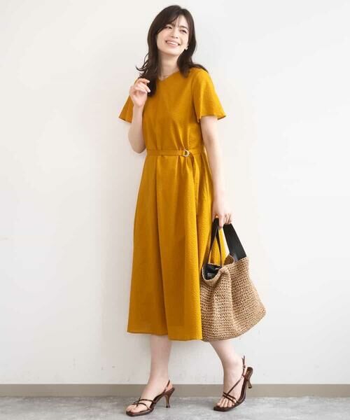 OFUON / オフオン ロング・マキシ丈ワンピース | VネックAラインシルエットワンピース/洗える/WEB限定カラーサイズあり | 詳細15