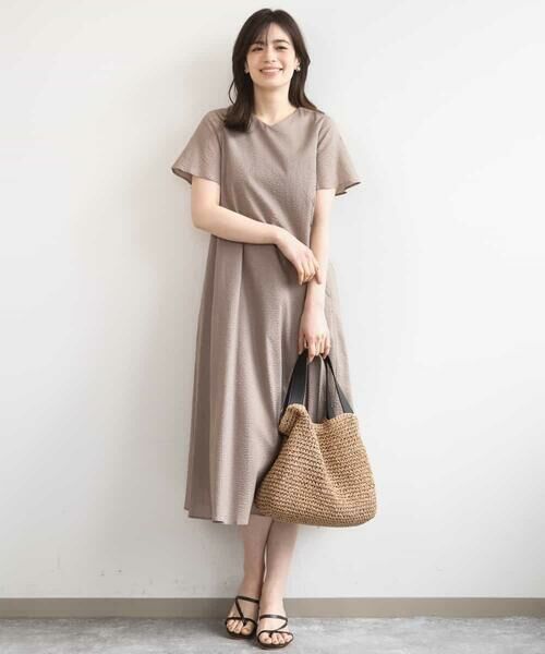 OFUON / オフオン ロング・マキシ丈ワンピース | VネックAラインシルエットワンピース/洗える/WEB限定カラーサイズあり | 詳細17