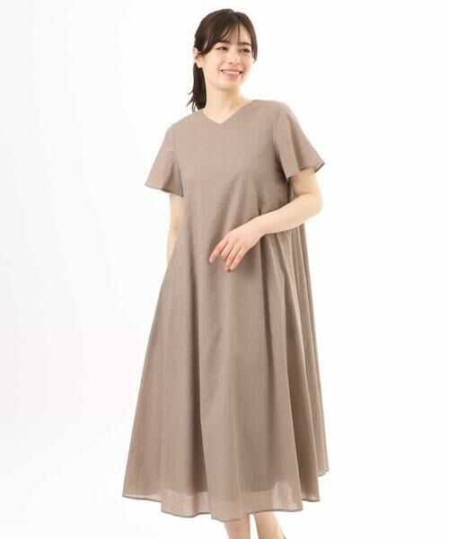 OFUON / オフオン ロング・マキシ丈ワンピース | VネックAラインシルエットワンピース/洗える/WEB限定カラーサイズあり | 詳細19