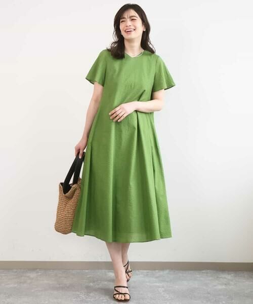 OFUON / オフオン ロング・マキシ丈ワンピース | VネックAラインシルエットワンピース/洗える/WEB限定カラーサイズあり | 詳細2