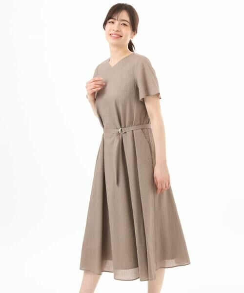 OFUON / オフオン ロング・マキシ丈ワンピース | VネックAラインシルエットワンピース/洗える/WEB限定カラーサイズあり | 詳細29