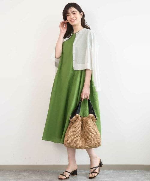 OFUON / オフオン ロング・マキシ丈ワンピース | VネックAラインシルエットワンピース/洗える/WEB限定カラーサイズあり | 詳細3