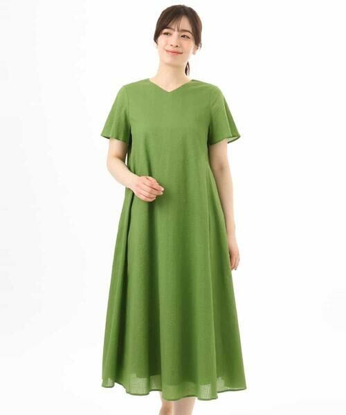 OFUON / オフオン ロング・マキシ丈ワンピース | VネックAラインシルエットワンピース/洗える/WEB限定カラーサイズあり | 詳細30