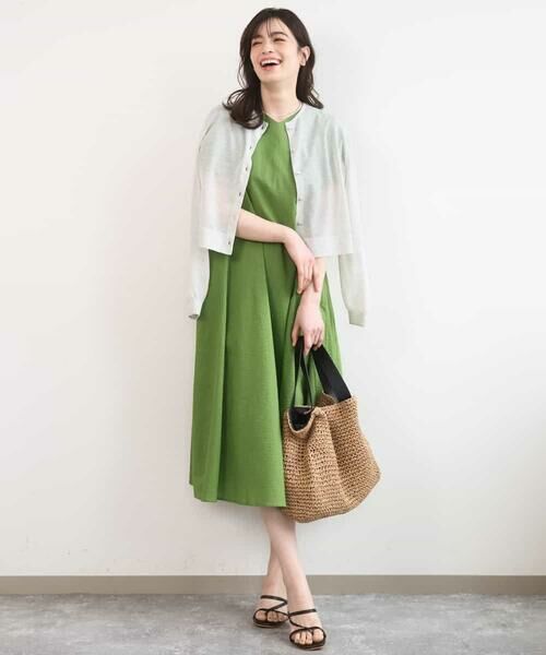 OFUON / オフオン ロング・マキシ丈ワンピース | VネックAラインシルエットワンピース/洗える/WEB限定カラーサイズあり | 詳細4