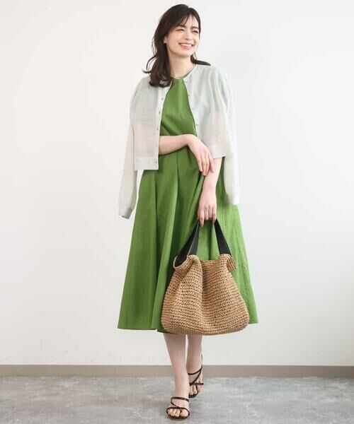 OFUON / オフオン ロング・マキシ丈ワンピース | VネックAラインシルエットワンピース/洗える/WEB限定カラーサイズあり | 詳細5