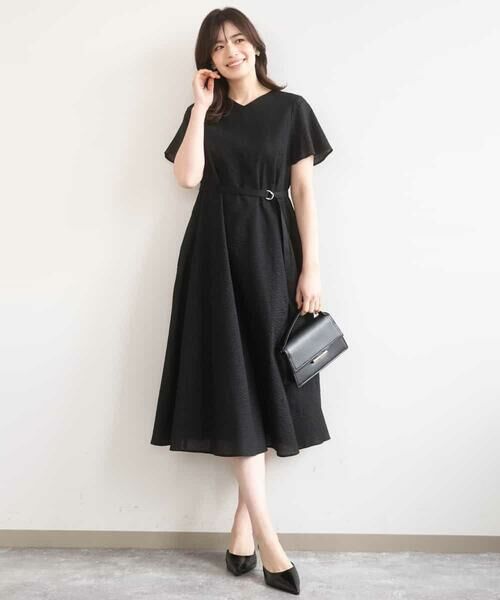 OFUON / オフオン ロング・マキシ丈ワンピース | VネックAラインシルエットワンピース/洗える/WEB限定カラーサイズあり | 詳細7