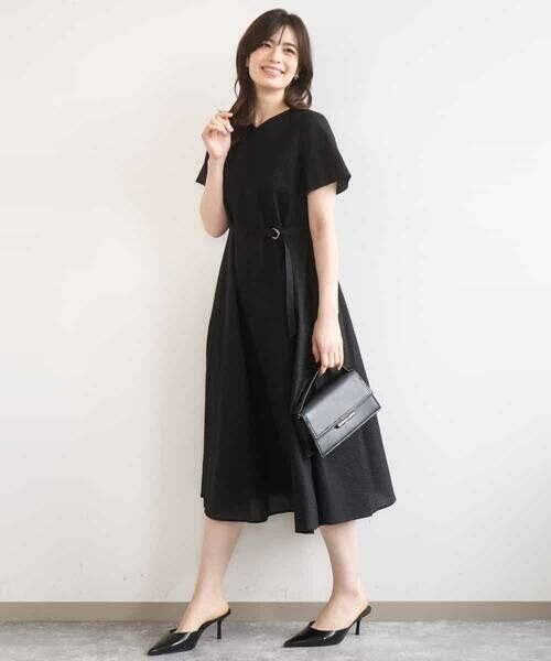 OFUON / オフオン ロング・マキシ丈ワンピース | VネックAラインシルエットワンピース/洗える/WEB限定カラーサイズあり | 詳細8