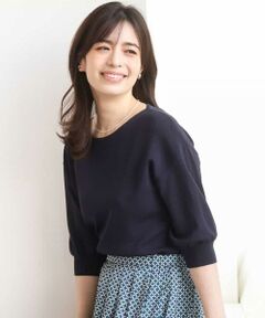 OFUON / オフオン ニット・セーター | ハイゲージボートネック五分袖ニット/接触冷感/洗える/WEB限定サイズあり