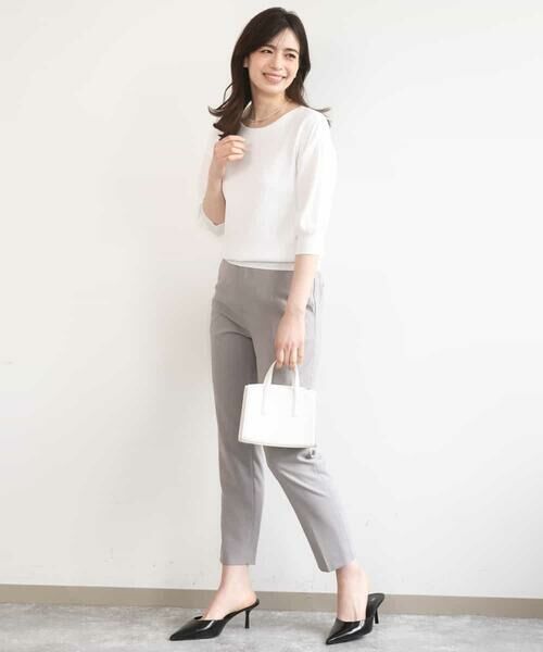 OFUON / オフオン ニット・セーター | ハイゲージボートネック五分袖ニット/接触冷感/洗える/WEB限定サイズあり | 詳細10