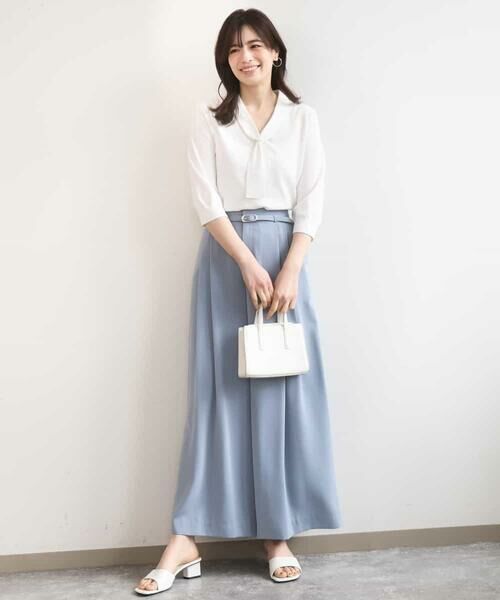 OFUON / オフオン ニット・セーター | ボウタイデザイン六分袖ニット/接触冷感/洗える/WEB限定サイズあり | 詳細10