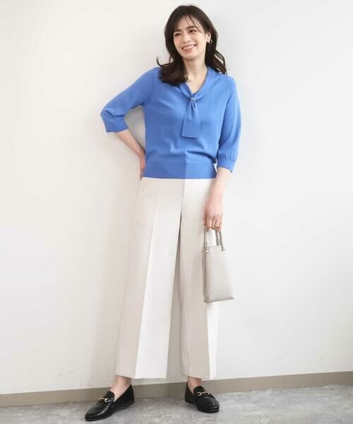 OFUON / オフオン ニット・セーター | ボウタイデザイン六分袖ニット/接触冷感/洗える/WEB限定サイズあり | 詳細12