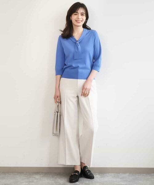 OFUON / オフオン ニット・セーター | ボウタイデザイン六分袖ニット/接触冷感/洗える/WEB限定サイズあり | 詳細14