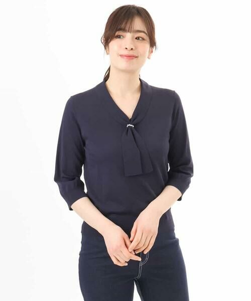 OFUON / オフオン ニット・セーター | ボウタイデザイン六分袖ニット/接触冷感/洗える/WEB限定サイズあり | 詳細29