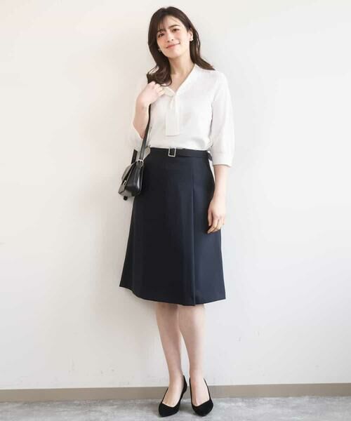 OFUON / オフオン ニット・セーター | ボウタイデザイン六分袖ニット/接触冷感/洗える/WEB限定サイズあり | 詳細3