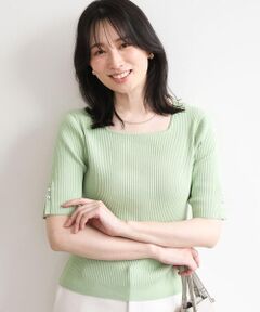 OFUON / オフオン ニット・セーター | スパークナイロン半袖ニット/洗える/アンサンブル対応/WEB限定サイズあり