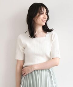 OFUON / オフオン ニット・セーター | スパークナイロン半袖ニット/洗える/アンサンブル対応/WEB限定サイズあり