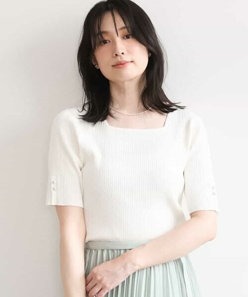 OFUON / オフオン ニット・セーター | スパークナイロン半袖ニット/洗える/アンサンブル対応/WEB限定サイズあり | 詳細13