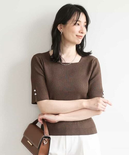 OFUON / オフオン ニット・セーター | スパークナイロン半袖ニット/洗える/アンサンブル対応/WEB限定サイズあり | 詳細18