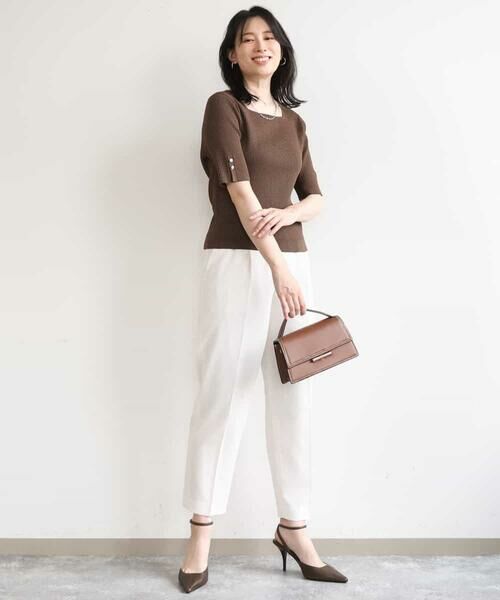 OFUON / オフオン ニット・セーター | スパークナイロン半袖ニット/洗える/アンサンブル対応/WEB限定サイズあり | 詳細19