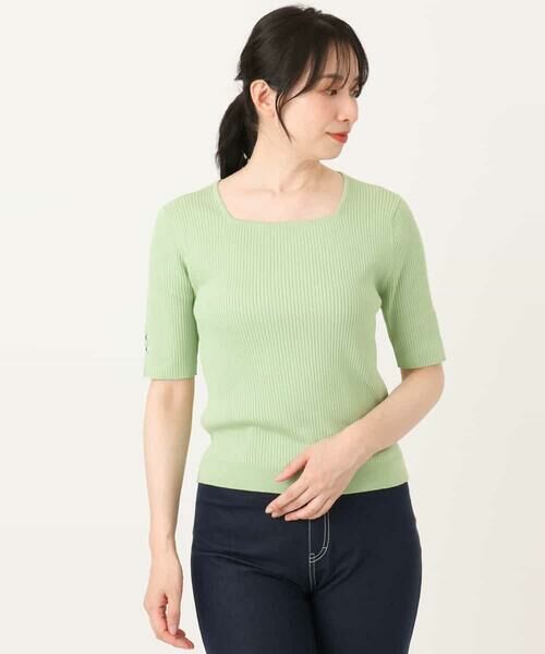 OFUON / オフオン ニット・セーター | スパークナイロン半袖ニット/洗える/アンサンブル対応/WEB限定サイズあり | 詳細5