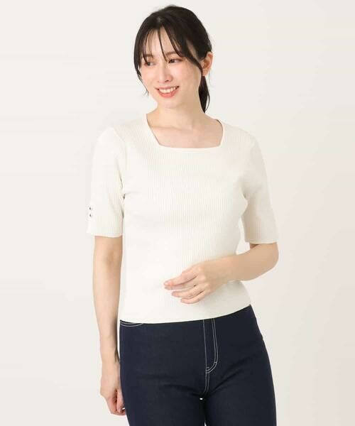 OFUON / オフオン ニット・セーター | スパークナイロン半袖ニット/洗える/アンサンブル対応/WEB限定サイズあり | 詳細7