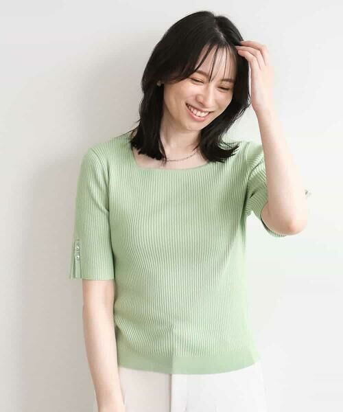 OFUON / オフオン ニット・セーター | スパークナイロン半袖ニット/洗える/アンサンブル対応/WEB限定サイズあり | 詳細9