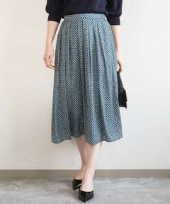 OFUON / オフオン ロング・マキシ丈スカート | ウエストタック格子柄フレアスカート/洗濯機で洗える/セットアップ可