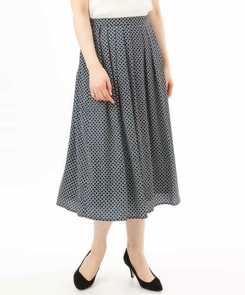 OFUON / オフオン ロング・マキシ丈スカート | ウエストタック格子柄フレアスカート/洗濯機で洗える/セットアップ可 | 詳細10