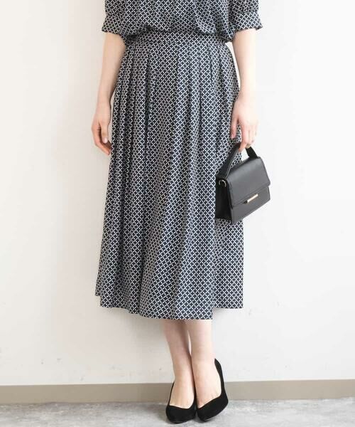 OFUON / オフオン ロング・マキシ丈スカート | ウエストタック格子柄フレアスカート/洗濯機で洗える/セットアップ可 | 詳細12