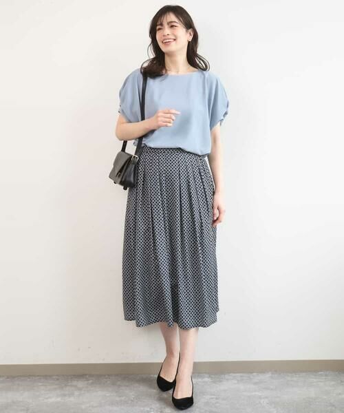 OFUON / オフオン ロング・マキシ丈スカート | ウエストタック格子柄フレアスカート/洗濯機で洗える/セットアップ可 | 詳細13