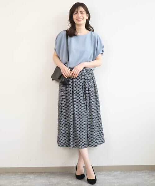 OFUON / オフオン ロング・マキシ丈スカート | ウエストタック格子柄フレアスカート/洗濯機で洗える/セットアップ可 | 詳細15