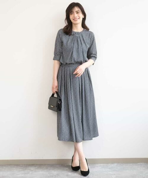 OFUON / オフオン ロング・マキシ丈スカート | ウエストタック格子柄フレアスカート/洗濯機で洗える/セットアップ可 | 詳細18