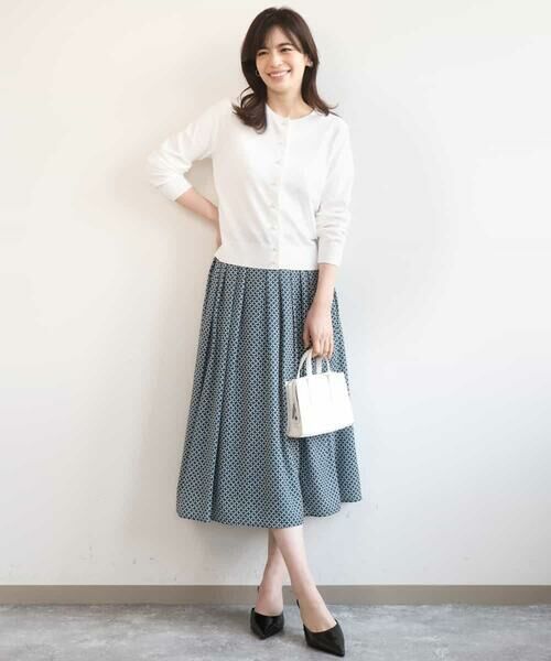 OFUON / オフオン ロング・マキシ丈スカート | ウエストタック格子柄フレアスカート/洗濯機で洗える/セットアップ可 | 詳細26
