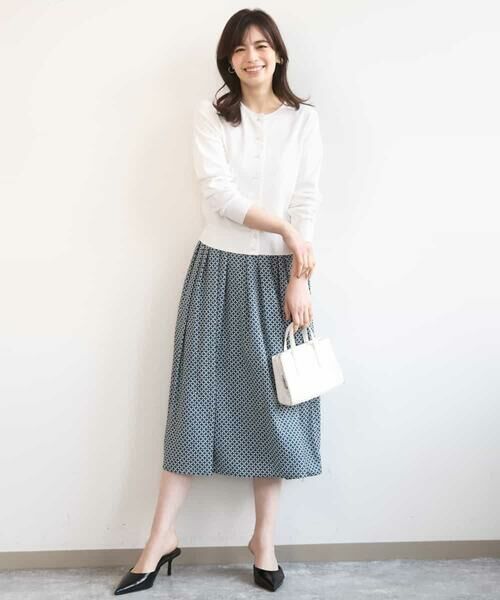 OFUON / オフオン ロング・マキシ丈スカート | ウエストタック格子柄フレアスカート/洗濯機で洗える/セットアップ可 | 詳細27