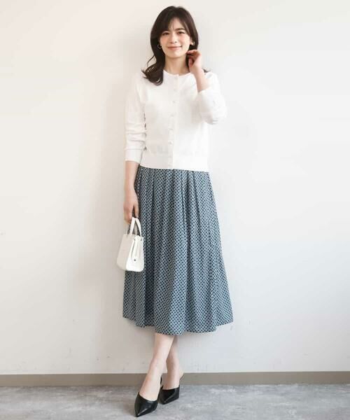 OFUON / オフオン ロング・マキシ丈スカート | ウエストタック格子柄フレアスカート/洗濯機で洗える/セットアップ可 | 詳細28