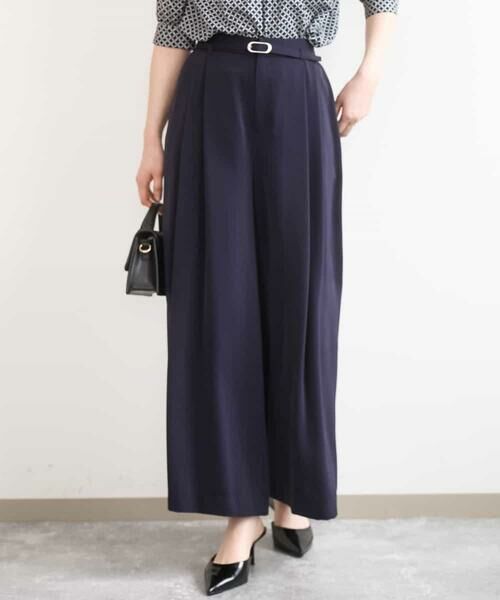 OFUON / オフオン その他パンツ | ストレッチ2タックワイドパンツ/UVカット/接触冷感/洗濯機で洗える/セットアップ可 | 詳細1