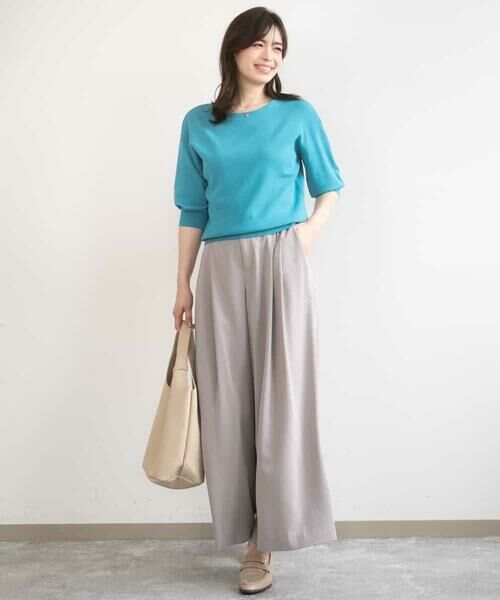 OFUON / オフオン その他パンツ | ストレッチ2タックワイドパンツ/UVカット/接触冷感/洗濯機で洗える/セットアップ可 | 詳細14