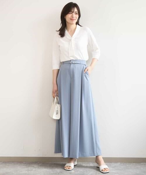 OFUON / オフオン その他パンツ | ストレッチ2タックワイドパンツ/UVカット/接触冷感/洗濯機で洗える/セットアップ可 | 詳細7