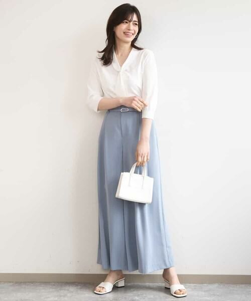 OFUON / オフオン その他パンツ | ストレッチ2タックワイドパンツ/UVカット/接触冷感/洗濯機で洗える/セットアップ可 | 詳細9